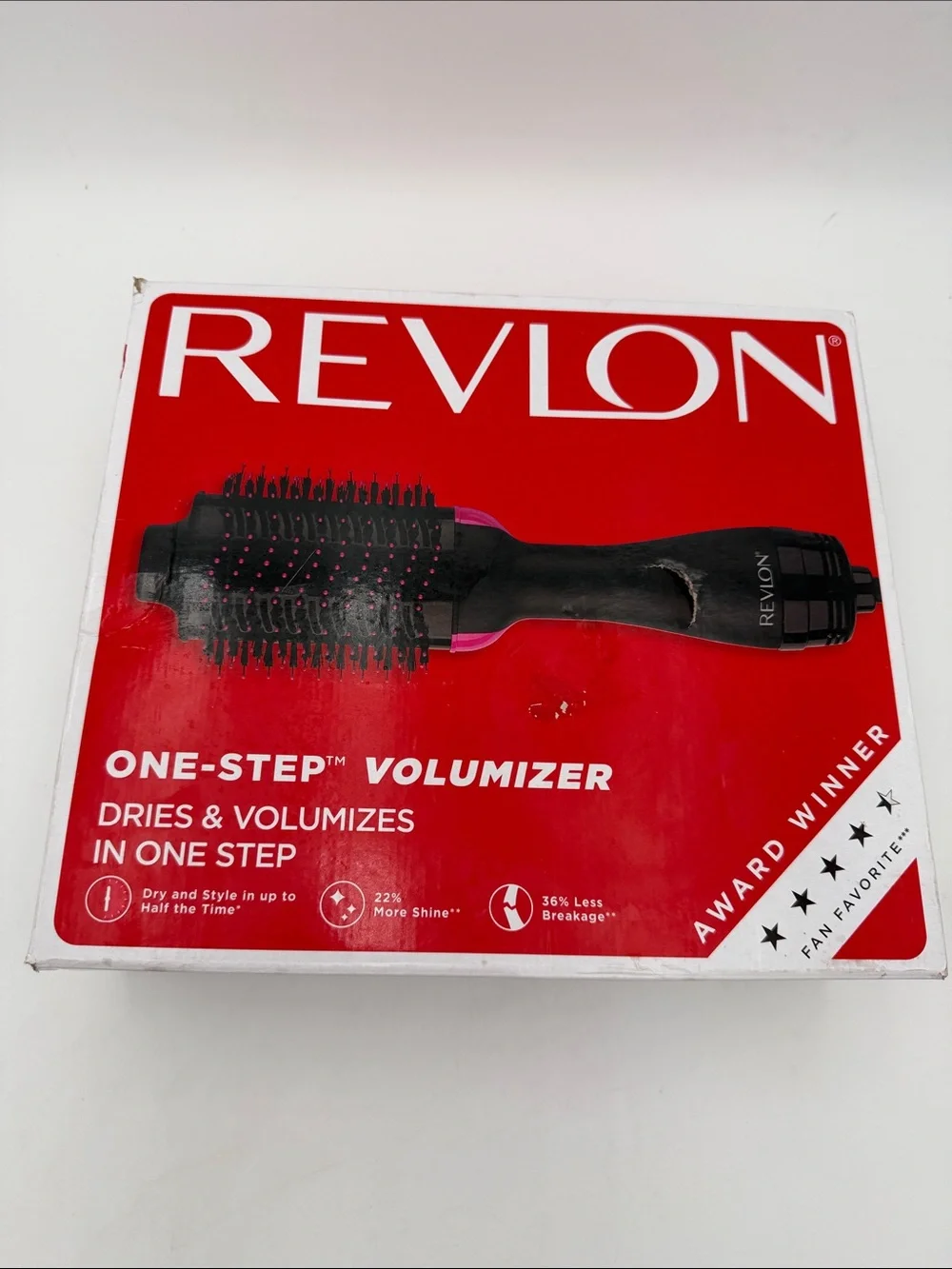 Revlon Hot Air Brush Styler 1100 watt, 3 Heat Settings - Pink and Black